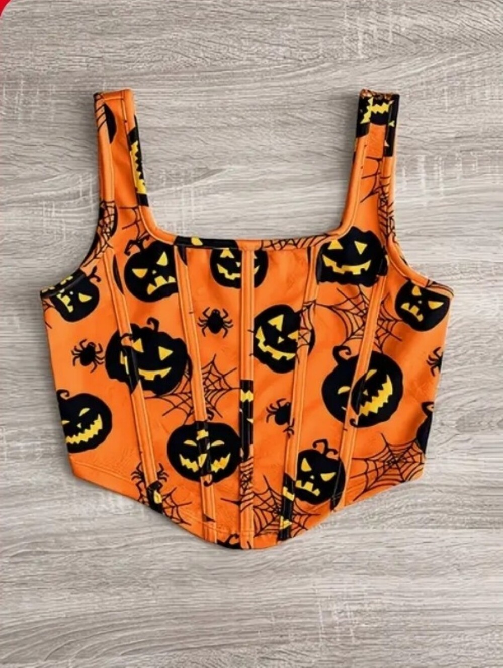 Halloween Pumpkin Corset Top - Orange